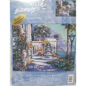 VTG 2001 Candamar Designs Varenna Villa #51317 Embellished Cross Stitch Kit 16"